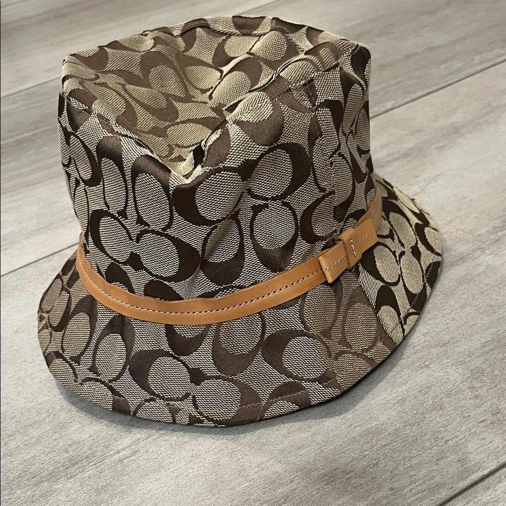 Coach Signature Brown and Tan Bucket Hat